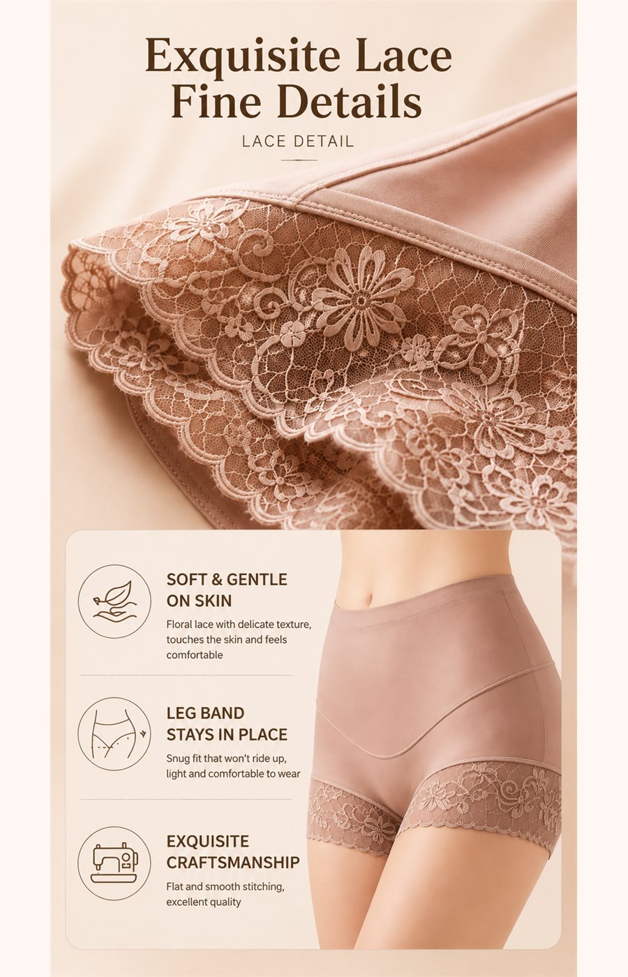 Exquisite lace fine details