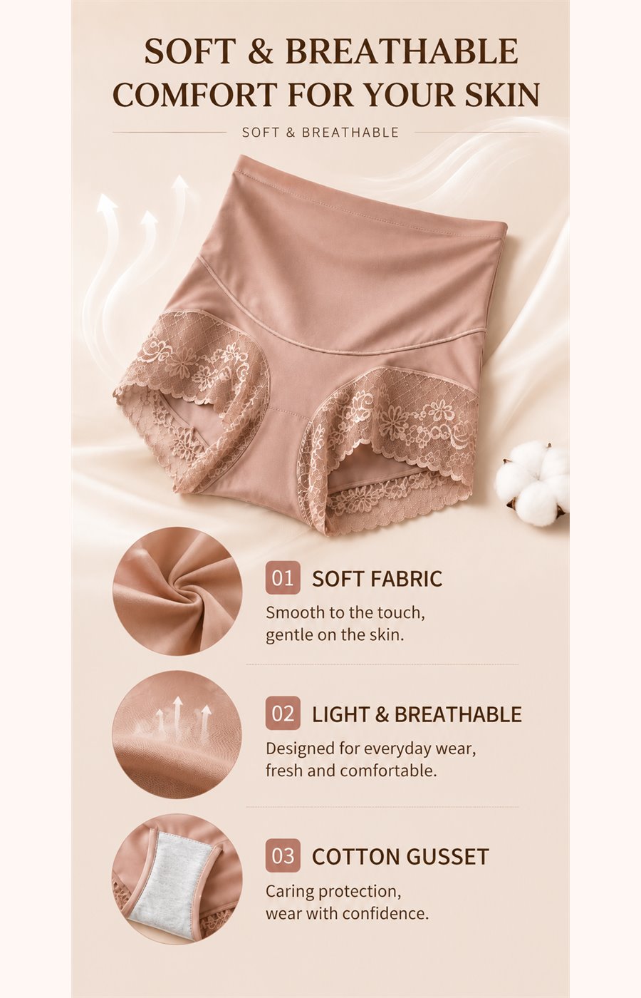 Soft and breathable comfort for skin